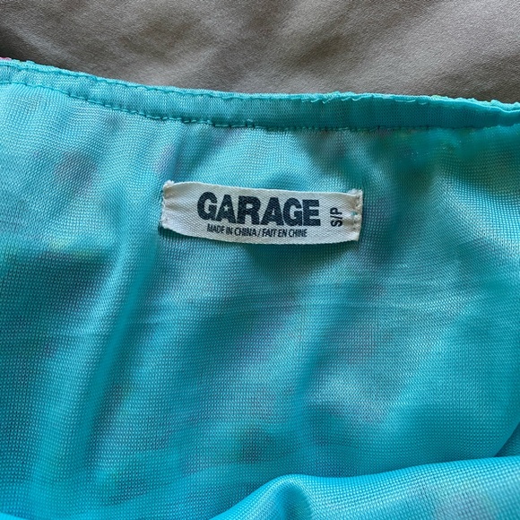 Garage Turquoise Summer Dress with a Floral Design Size S - Picture 5 of 7